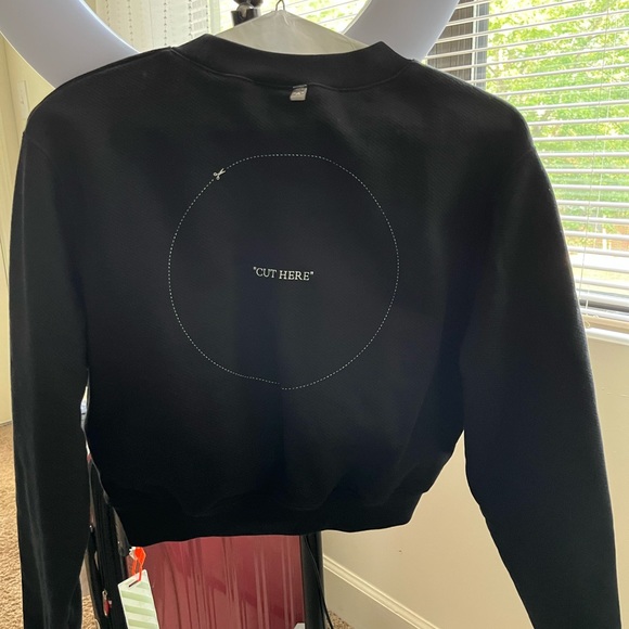 Offwhite crop top sweatshirt, black, xs, - Picture 2 of 2